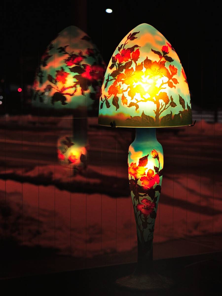 超大特価 ガレ風 オールドランプ（アンティークランプ） 花柄 キノコ型 
