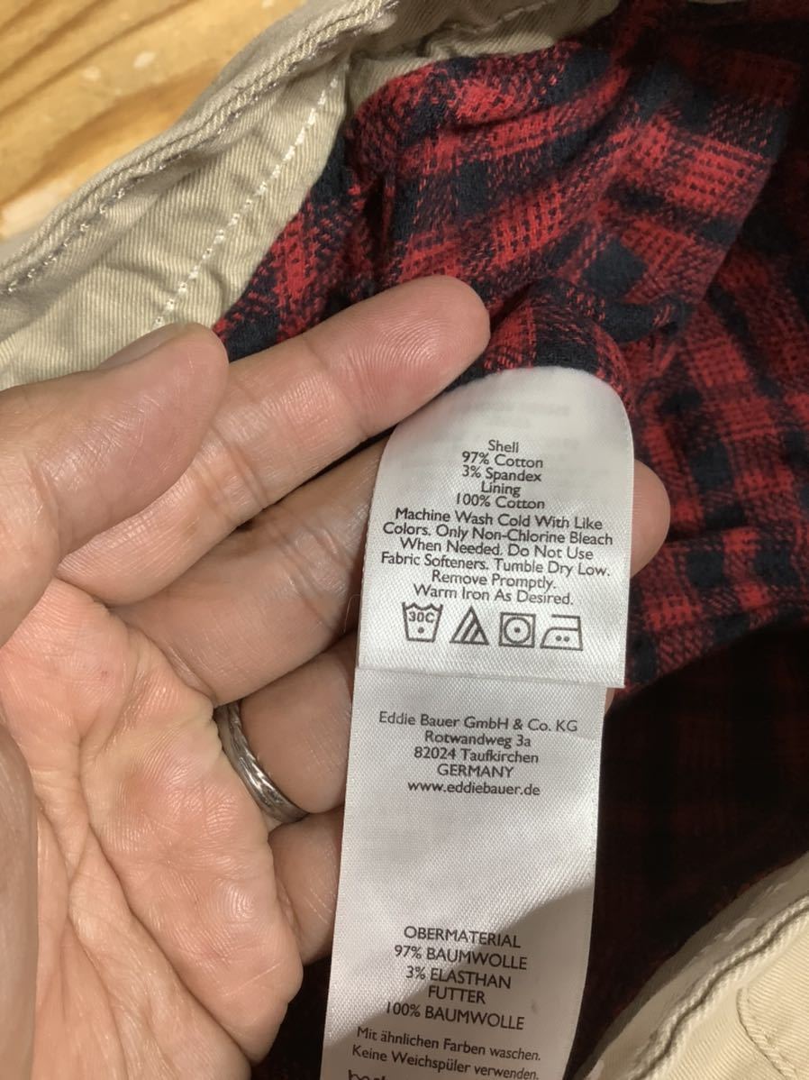 E-894 Eddie Bauer цвет брюки подкладка имеется брюки из твила женский P4 бежевый 