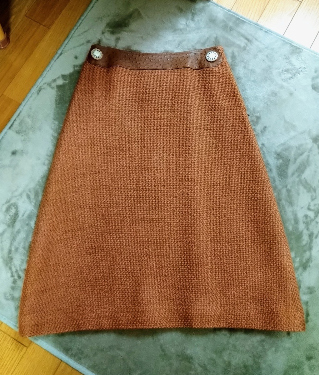 新品 ミナペルホネン mori no umi モリノウミ スカート オレンジ-