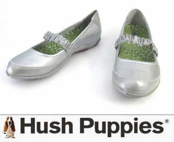  is shupapi- women's shoes new goods translation * original leather strap pumps flat shoes sport pumps silver 23cm / 6 *A0704*HushPuppies