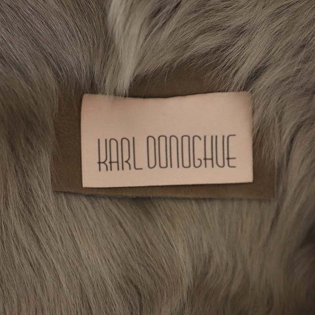 カールドノヒュー KARL DONOGHUE ムートンベスト アシンメトリー ファー 茶 ブラウン /DF OS レディース