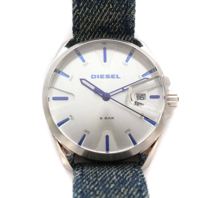 ディーゼル DIESEL 腕時計 クォーツ 3針 デニム DZ-1891 エムエスナイン ウォッチ 紺 ネイビー シルバー /DK ■EC メンズ