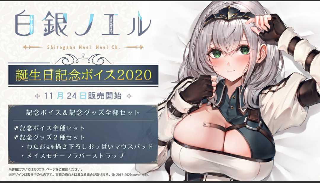 ホロライブ 白銀ノエル 誕生日記念2020グッズ 直筆サイン入りポスト