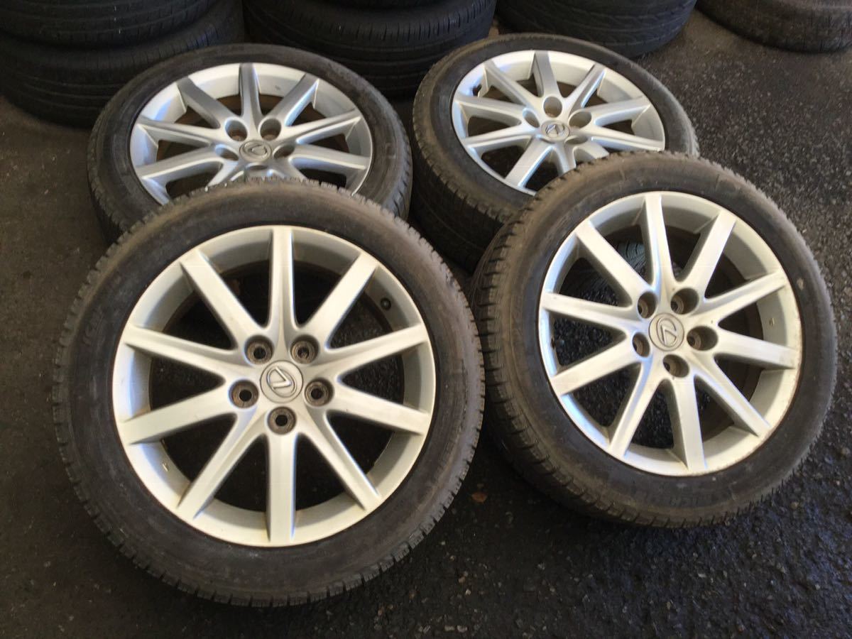GS350/GRS191 純正ホイール17×7.5J オフセット+45 5H PCD 114.3 17インチ アルミ タイヤ 225/50R17 スタッドレス