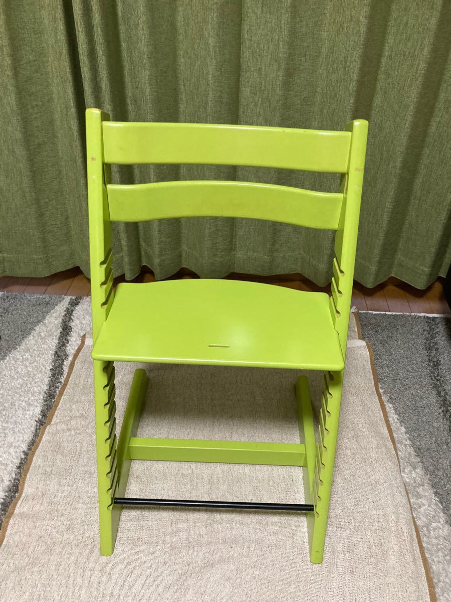 美品ストッケトリップトラップモスグリーンベビーセット&トレイ付S/N6