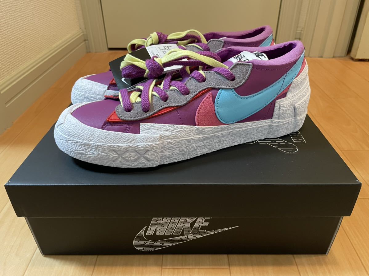 26.5cm NIKE BLAZER LOW SACAI KAWS Purple Dusk ナイキ ブレーザー ロー サカイ カウズ パープルダスク トリプルネーム コラボ スニーカー