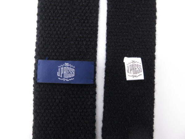  J Press J.PRESS Kids for children knitted necktie wool 100% black adult . use possibility 