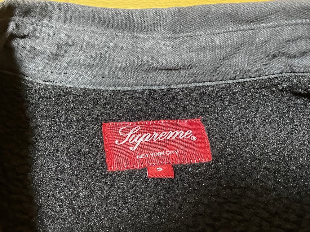 サイズS 美品 Supreme Sherpa Lined Denim Shirt シュプリーム 18AW ボア デニム シャツ BLACK 黒_画像7