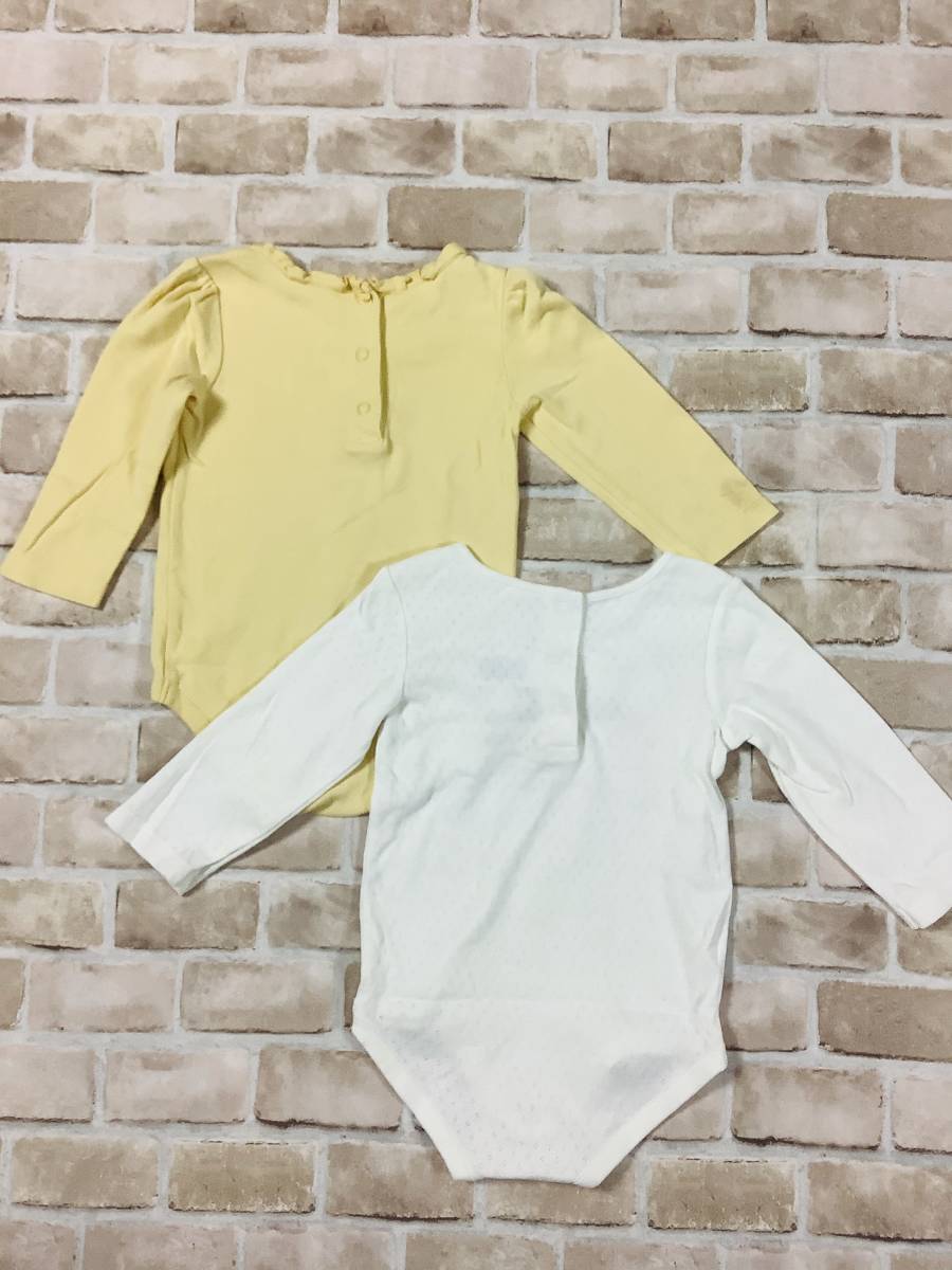 U_Baby-809【USED】Gymboree/ロンパース/70cm/長袖/2点セット/マスタードイエロー/オフホワイト/子供服/クリーニング済み/送料無料/訳あり_画像7