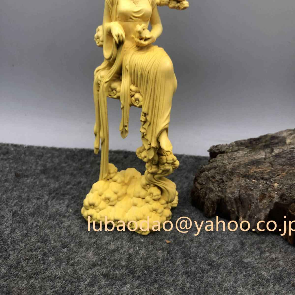 特上彫 嫦娥 天女像 美女像 美術工芸品 月の神 彫刻 飾り置物 稀少珍品 彫刻工芸品 _画像3