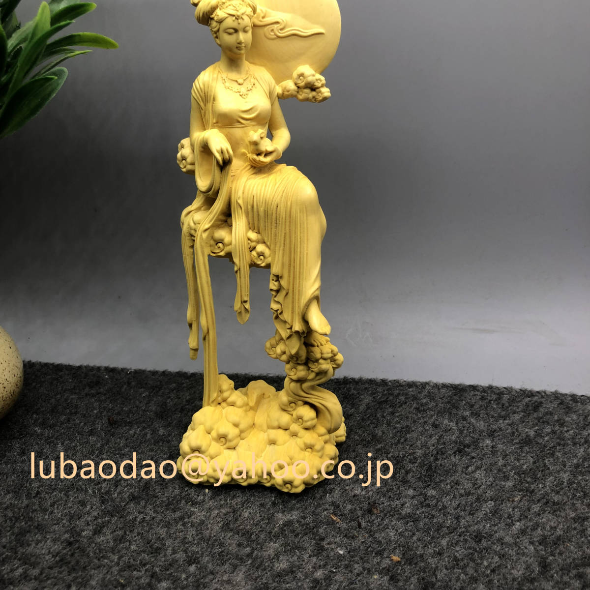 嫦娥 天女 天女像 月の神 美女像 美術工芸品 彫刻 木製 飾り置物 彫刻工芸品 _画像4