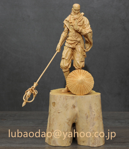 特上彫 和尚 古い木彫 時代木彫 仏教美術 彫刻工芸品