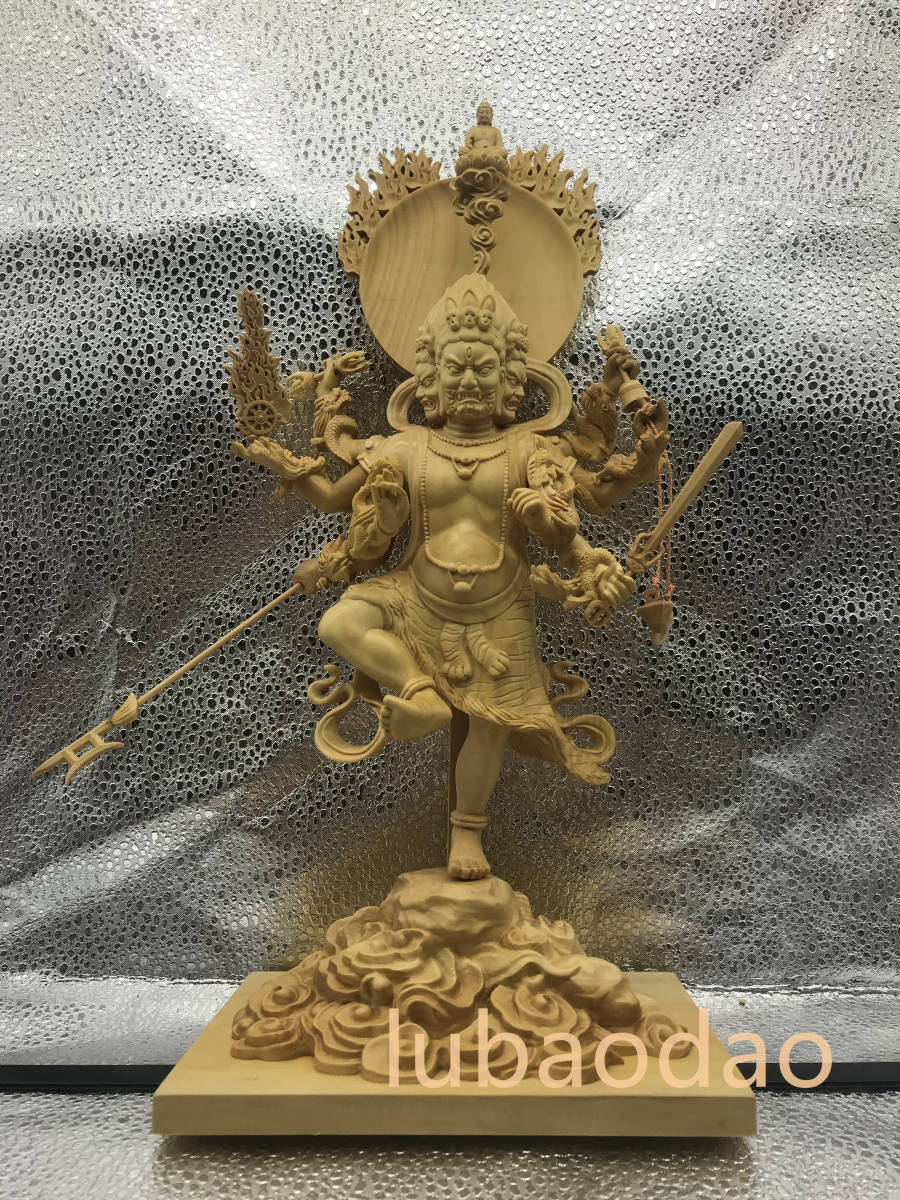 烏枢瑟摩明王 祈る厄除 供養仏 木彫仏像 災難除去 仏教工芸品 | www