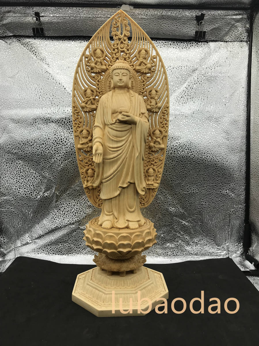 薬師如来 精密細工 彫刻工芸品 木彫仏像 祈る厄除 置物 仏教工芸品