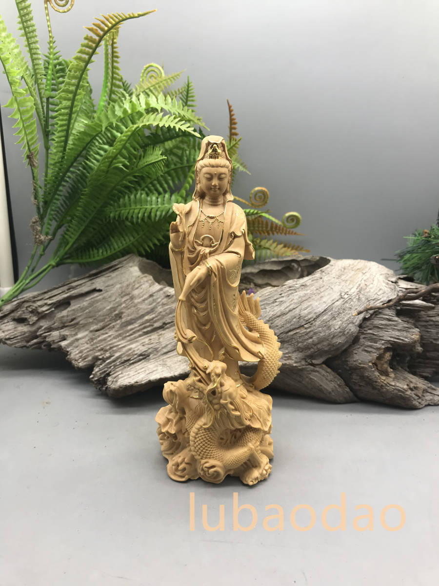 御竜観音 木工細工 仏教美術品 切金 置物 木彫仏像 貴重古美術_画像1