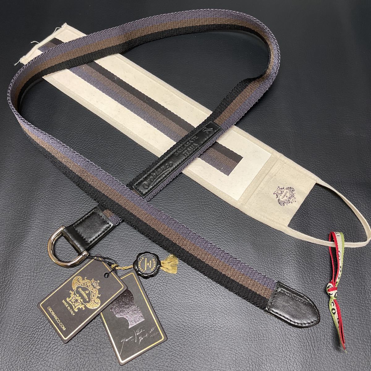 小物などお買い得な福袋 オロビアンコ Orobianco メンズ MADE IN Italy イタリア製 ブラック グレー 最新入荷 ベルト テープベルト 布ベルト ブラウン