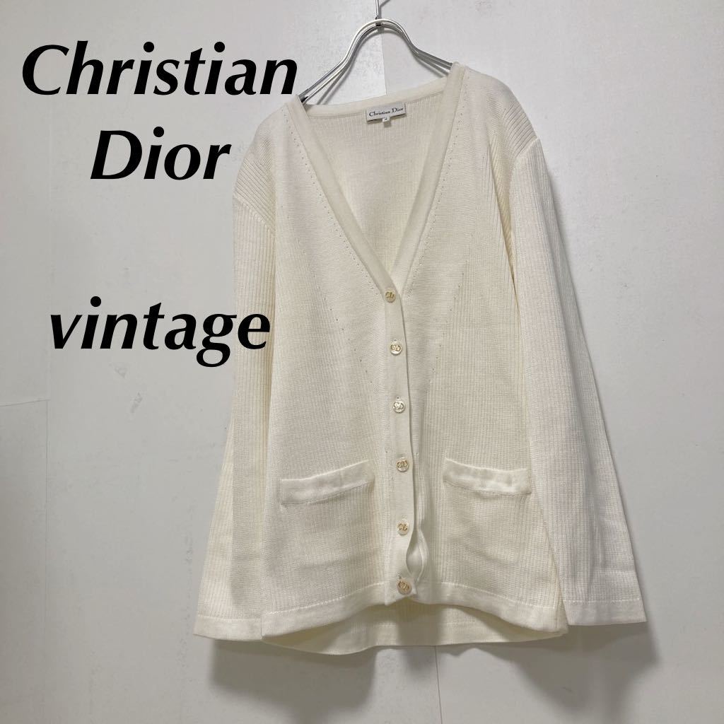 美品 未使用 クリスチャンディオール Christian Dior 白 ニット