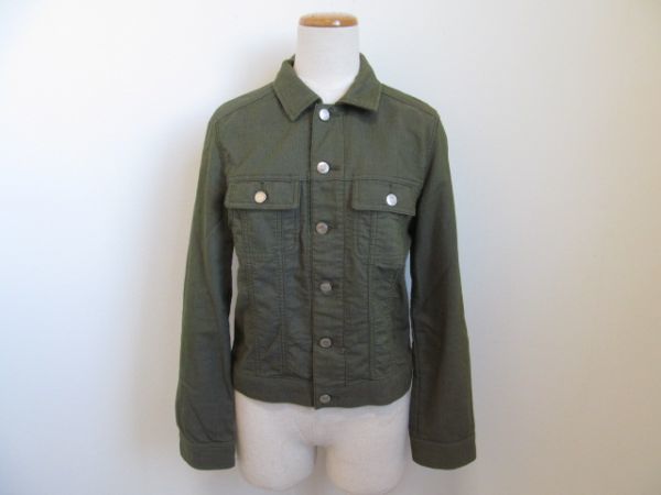 (46095)ELLE L lady's jacket khaki USED