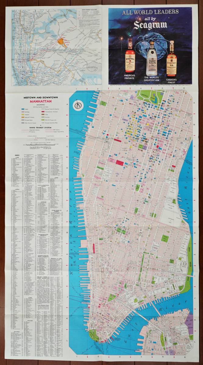 1964/1965年ニューヨーク世界博覧会パンフ1枚 万博パビリオン会場マップ シーグラム　於フラッシングメドウズパーク 裏:ニューヨーク地図_画像8