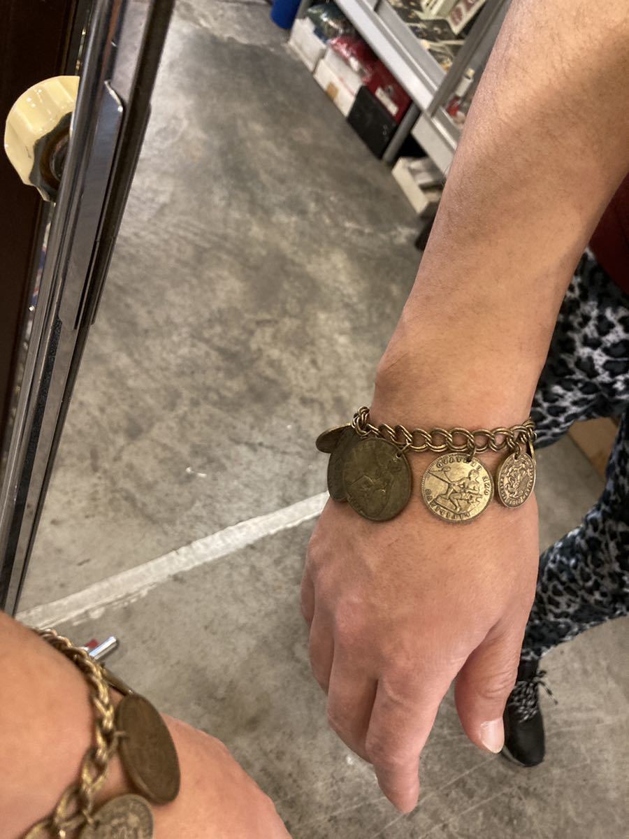 USA Vintage Vintage Old coin OLD COIN money bracele /MEXICO Gold America old clothes antique west coastal area Surf ROCKJAZhipi- lock 