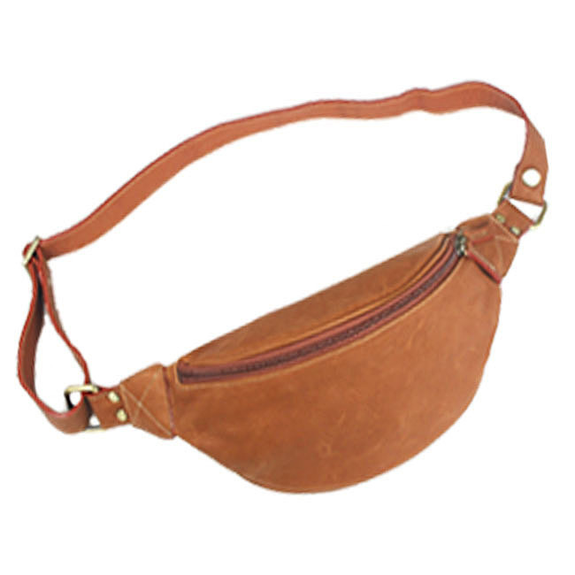  men's lady's original leather diagonal .. bag body bag shoulder bag waist bag man and woman use leather Brown 