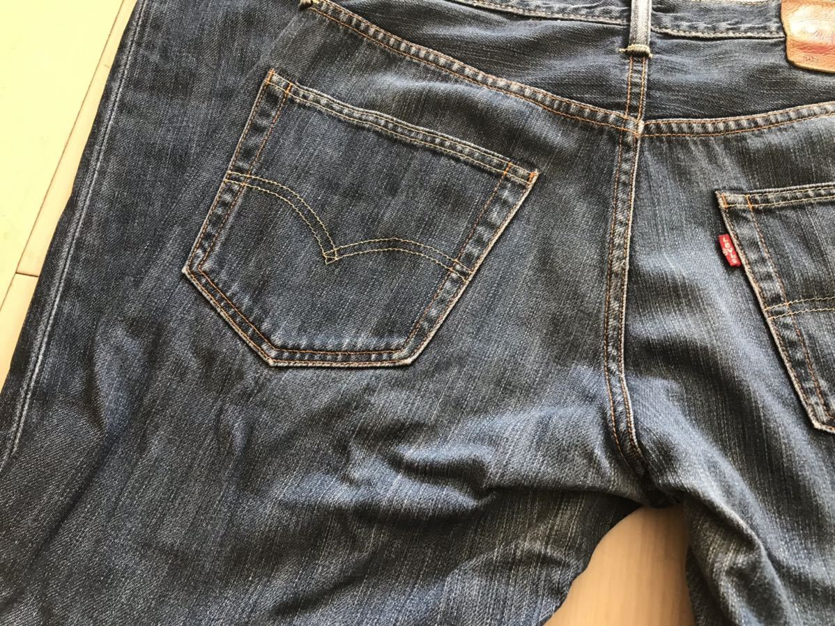 【即決】W34 リーバイス Levi's 502 レギュラーストレート オレンジイエローステッチ ジッパーフライ 綿100%デニムの画像4