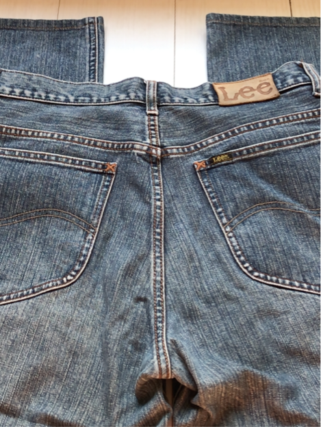 W33 Lee Lee распорка Denim хлопок 100% молния fly длина .. orange стежок б/у одежда American Casual 