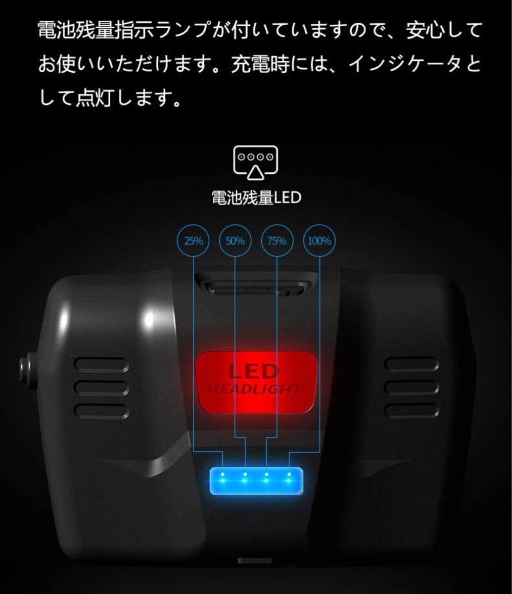 ヘッドライト LED ヘッドランプusb充電式 高輝度 4点灯モード  人感センサー電池残量指示ランプ 防水仕様