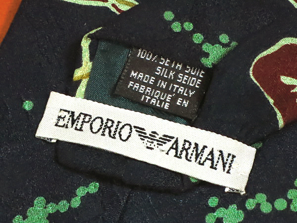 ■送料無料■EMPORIO ARMANI エンポリオアルマーニ ネクタイ イタリア製 紺色 (j-2)_画像3