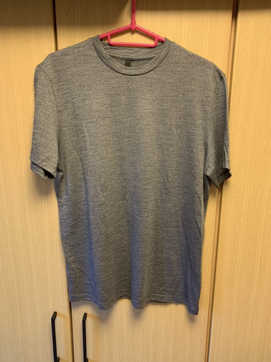 国内正規 18SS Neil Barrett ニールバレット プレーン S/S ウール ニット Tシャツ 灰 XS BJE639 2555