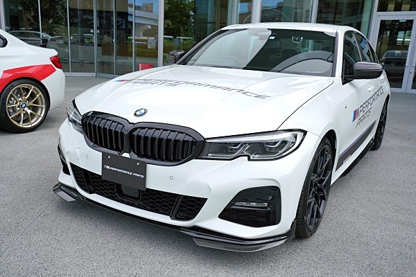 ★BMW G20/G21 3シリーズ 2019～用 スプリッター一体式 カーボンスポイラー アンダーリップ Mスポ PERFORMANCE クロスカーボン 320 330 340_画像1