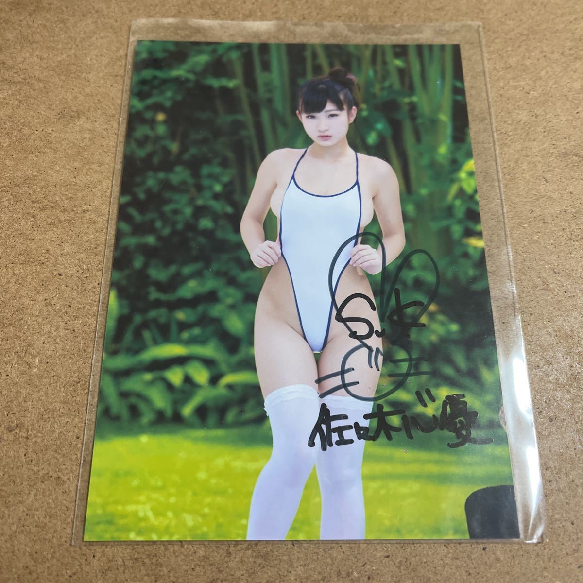 ◇ Shino Sasaki L Размер размер автограф с сырой фото Гресюра идол А