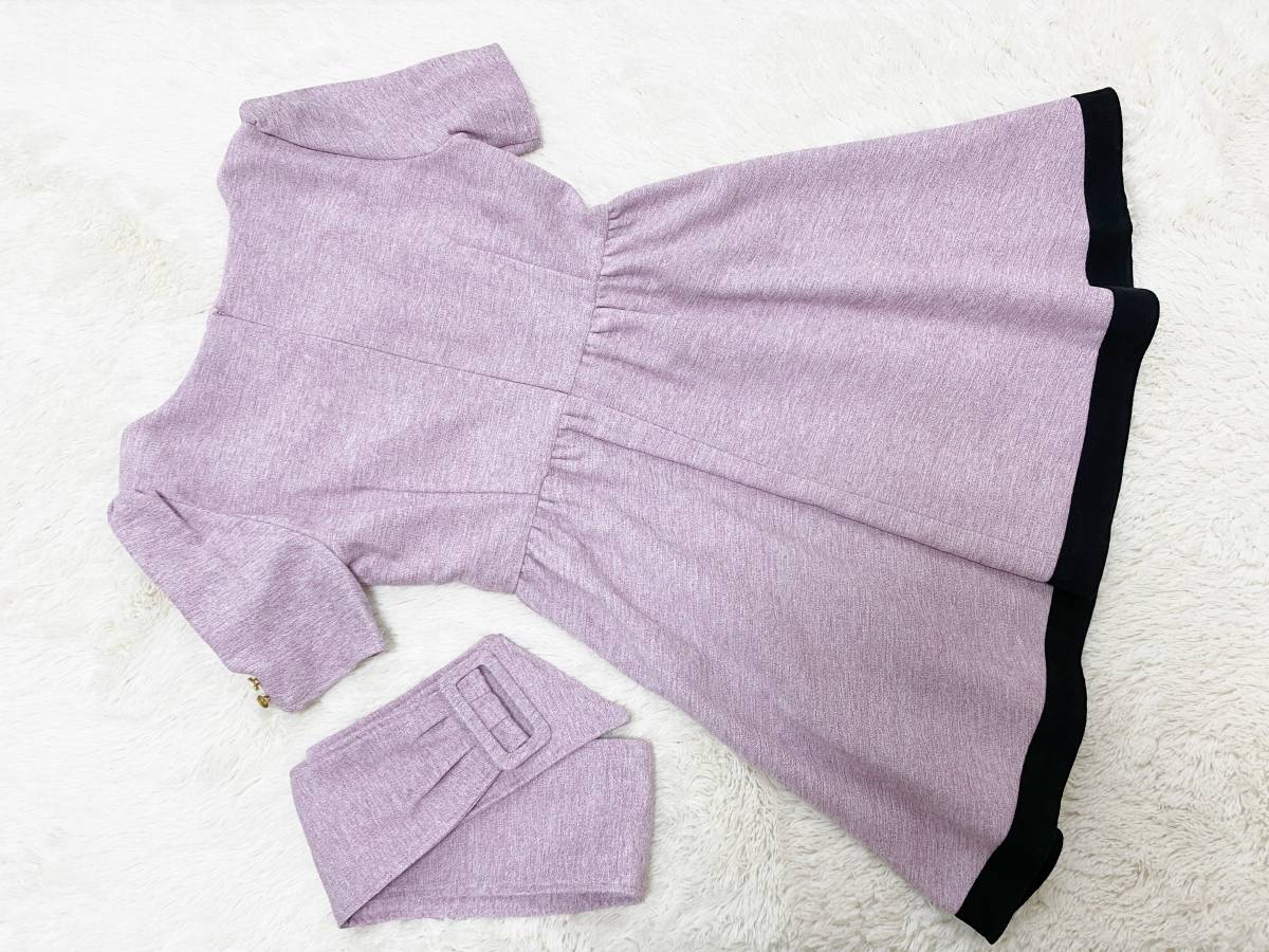  Lady's M size : Cecil McBee [CECIL Mc BEE] puff sleeve * a little nappy * One-piece : lavender pink 
