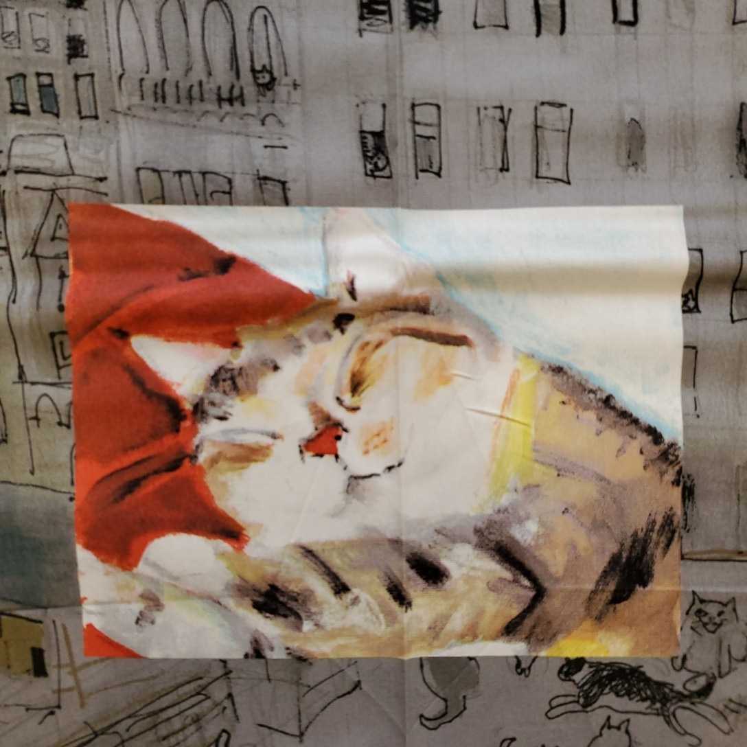 【パネル】カットクロス 久下貴史 Manhattaner's マンハッタナーズ【麗らかな猫たち】全6柄入 プリント生地 猫 ネコ CAT オックス グレー