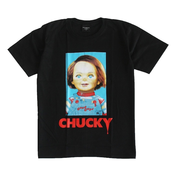 映画Tシャツ チャッキー チャイルドプレイ アメリカ ストリート系 人気 デザインTシャツ おもしろTシャツ メンズ 半袖 ★tsr0711-blk-lの画像1