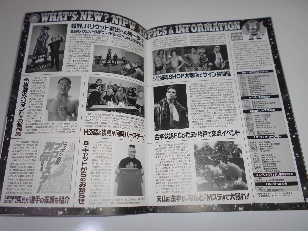 パンフレット 新日本プロレス パンフ　２００２ サマーファイトシリーズ　棚橋 弘至 永田 裕志 蝶野正洋 高山善廣 中西学_画像9