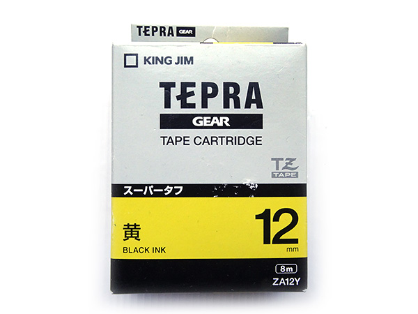 KING JIM　TEPRA GEAR 12mm　スーパータフ　黄色_画像1