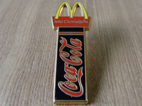 古い ピンバッジ : マクドナルド コカコーラ 広告 ロゴ ピンズ #R_画像1
