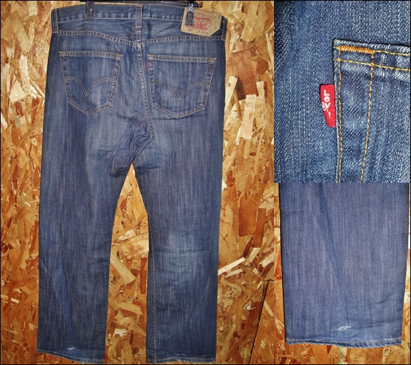 36x32 Levis リーバイス 501 鬼ヒゲデニム ビンテージ加工 ストレートジーンズ 濃紺 K20A320_画像2