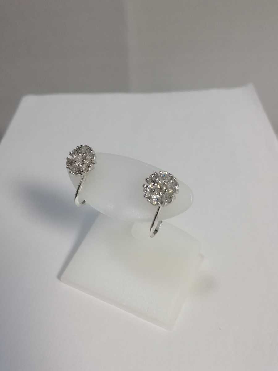 正規品販売! Ptダイヤイヤリング!0.60ct.。 - レディース