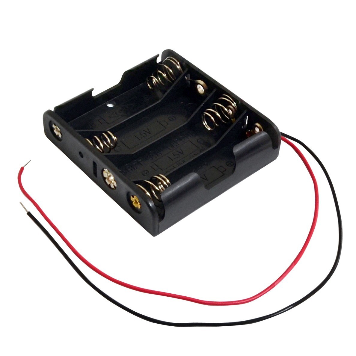 6476(100個) 電池ボックス 単3乾電池×4本 (BH341-2A) ケーブル20cm