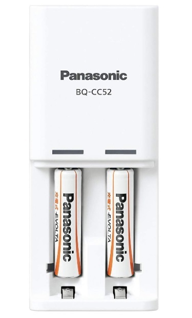 【Panasonic】単4形 2本付 充電器セット K-KJ52LLB02 充電式エボルタ EVOLTA ニッケル水素電池 単4電池(BK-4LLB)x2本+充電器 パナ_画像2
