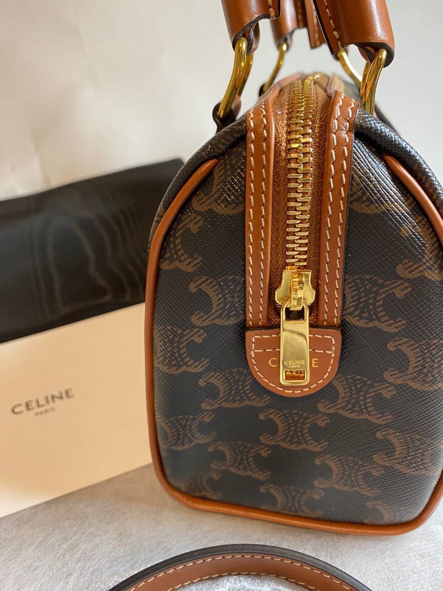 CELINE トリオンフ ミニ ハンドバッグ ブラウン セリーヌ最新作 Celineトリオンフ ミニボストンショルダーバック