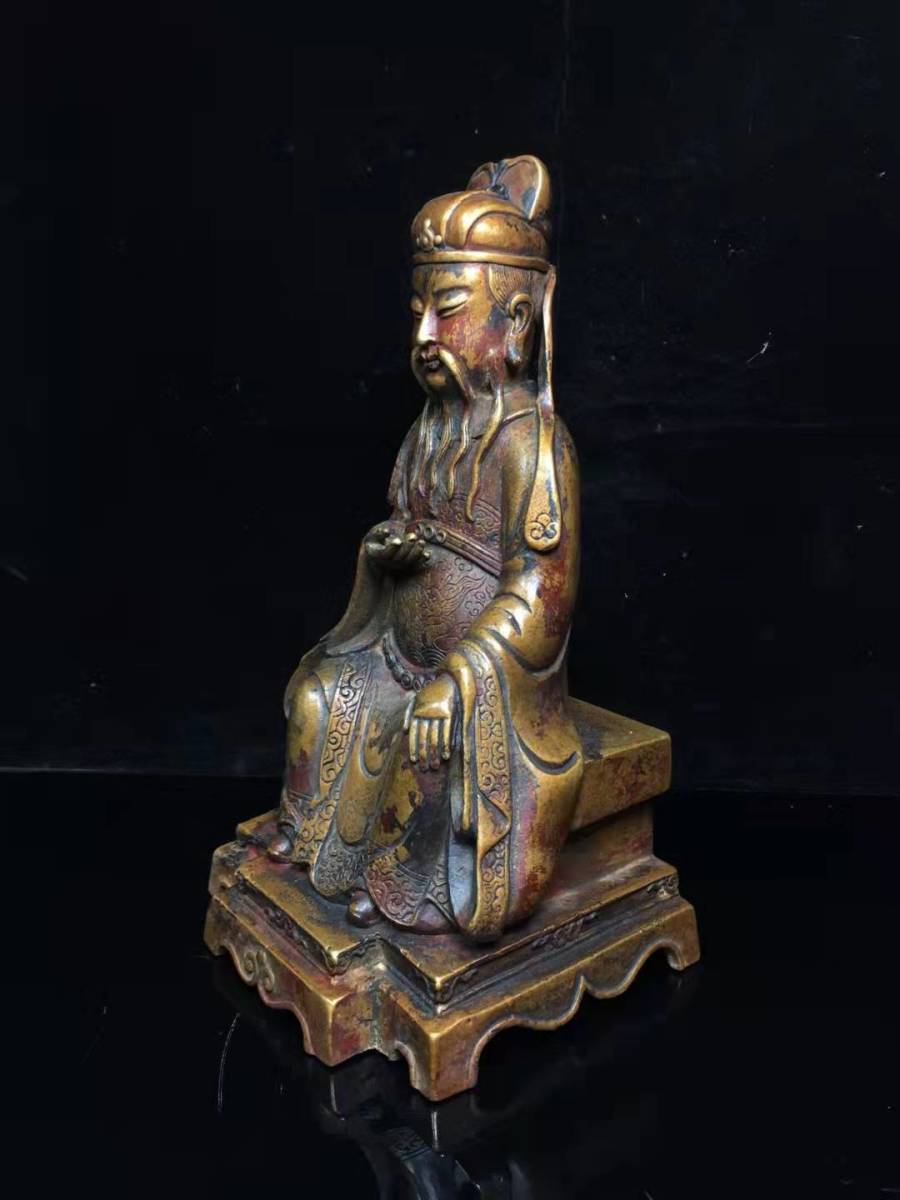 精品収蔵・銅製・撒金・文官仏像】・供養品・置物・古賞物・中国古玩