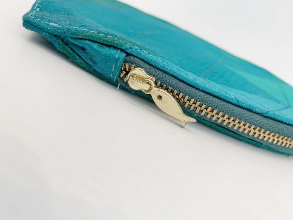 [USED] Marie ere-ndu tire k embroidery pouch yellowtail o let MHT Marie-Helene de Taillac emerald green blue 