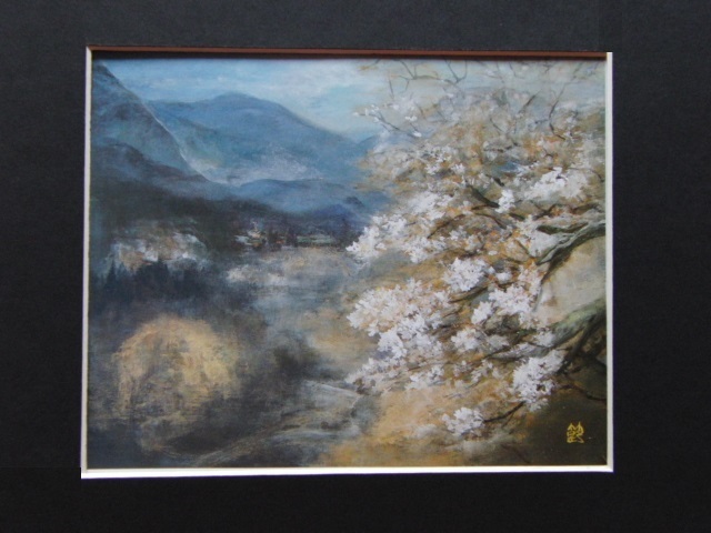  large ....,[ Yoshino. Sakura ], rare frame for book of paintings in print .., beautiful goods, new goods frame attaching, interior, spring, Sakura,coco