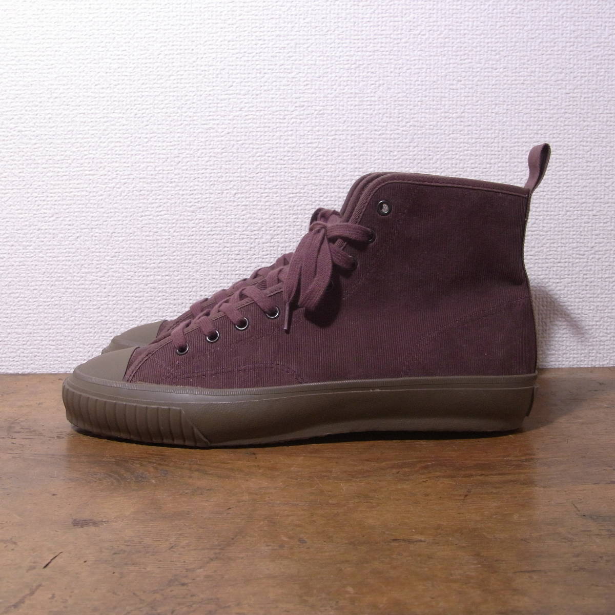 新品未使用 Made in Kurume Moonstar Basket Hi コーデュロイ こげ茶 US8 26cm ムーンスター shoes like pottery_画像3