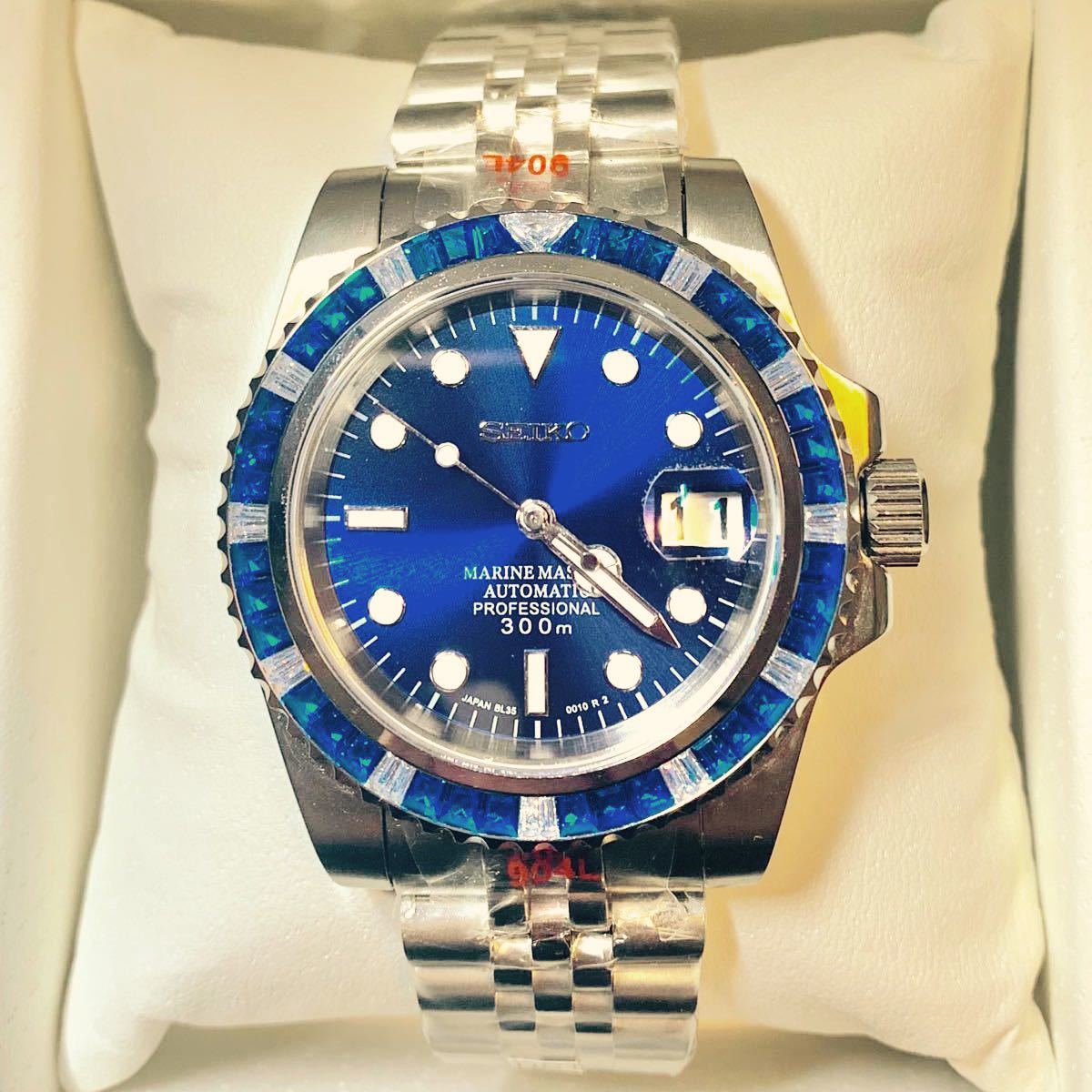 クリスマス大特価中 SEIKO MOD NH35 カスタム 青 ブルー クリスマス大特価中 SEIKO MOD NH35 カスタム 青 ブルー