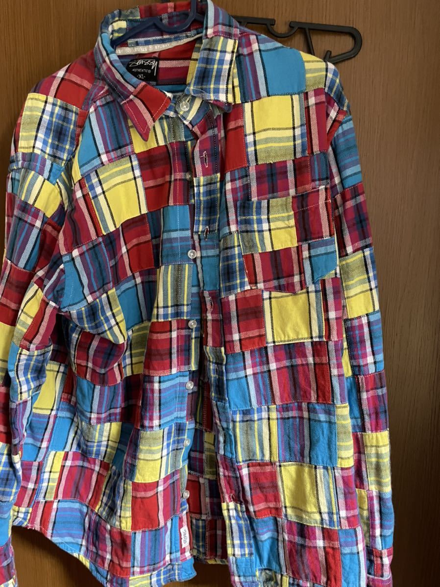 ご予約品】 パッチワーク stussy 長袖 シャツ xl XLサイズ以上
