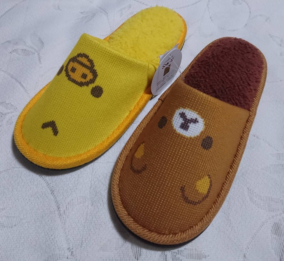  postage included Rilakkuma yellow itoli inside side boa room shoes slippers size approximately 24cm new goods unused 